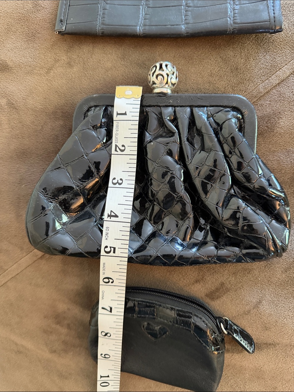 Brighton Black Patent and Faux-Croc Accessories Trio - Picture 7 of 10